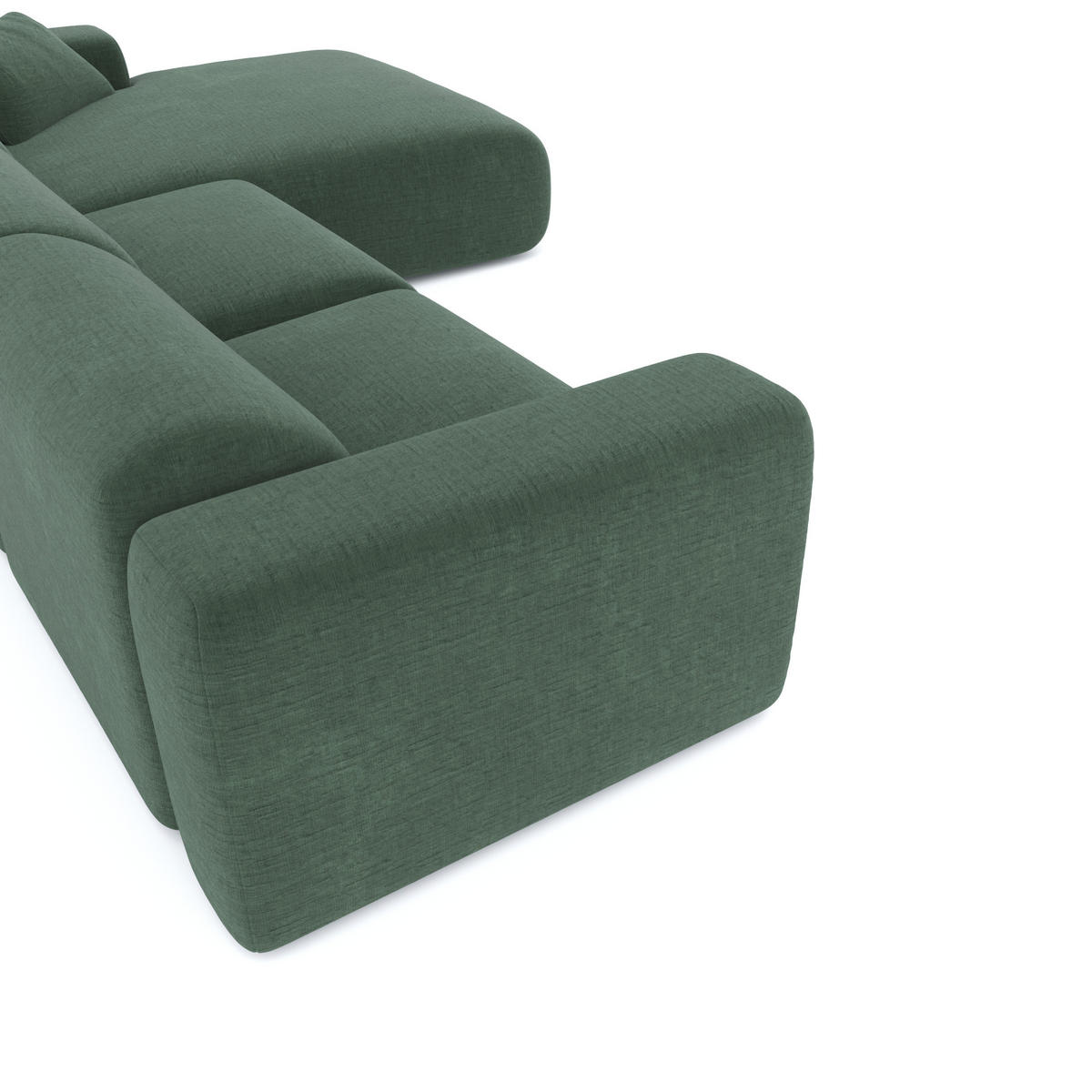 ECKSOFA RECHTS Texturierter Samt Smaragdgrün 280cm - Smaragdgrün, Textil (280/95cm) - Sia Home