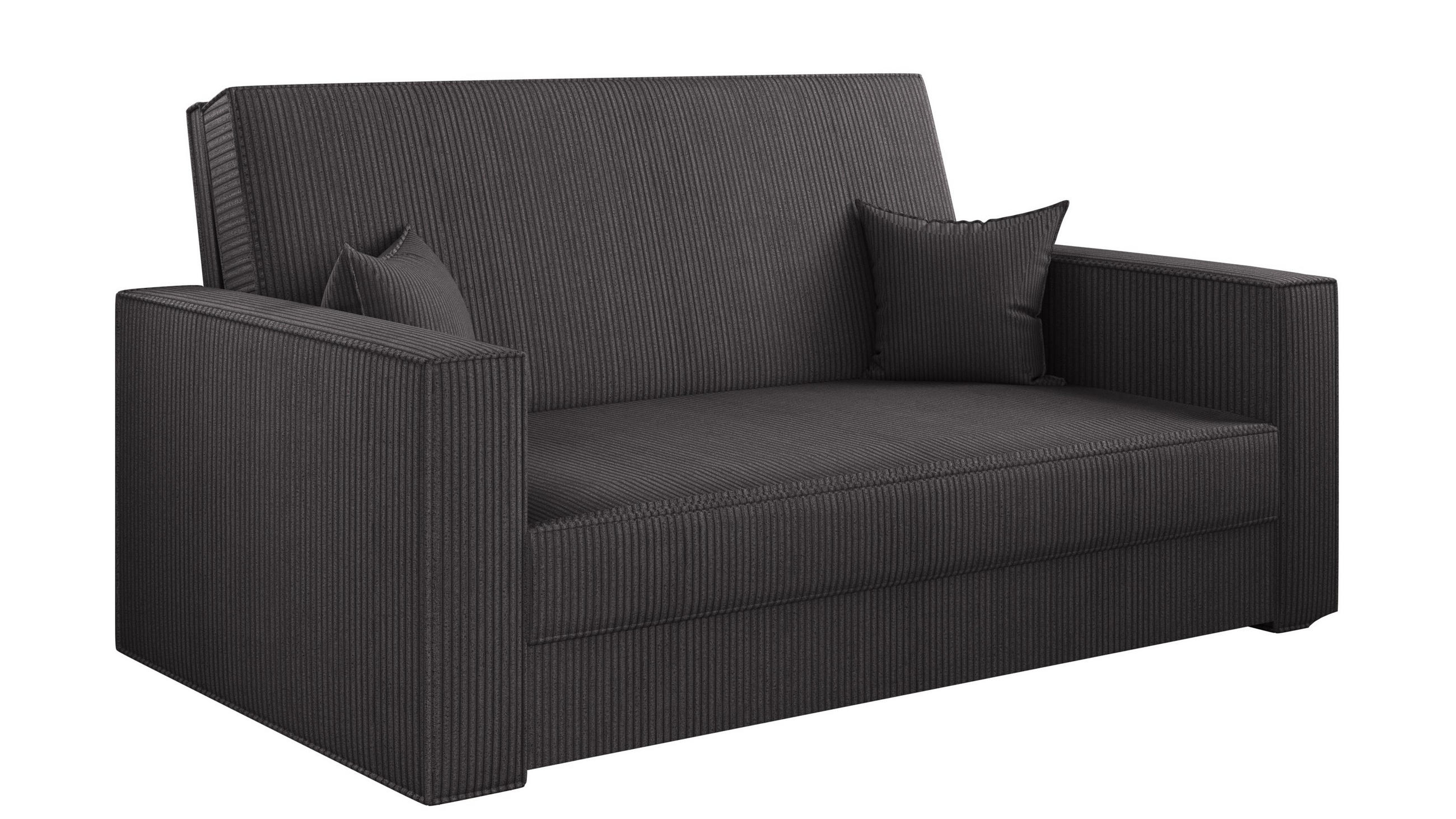 SOFA, Schlaffunktion - America Stoff Poso Dunkelgrau - Dunkelgrau, Holz (137/77/112cm) - Kaiser Möbel