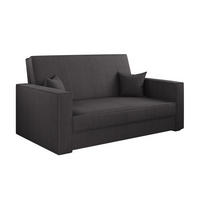 SOFA, Schlaffunktion - America Stoff Poso Dunkelgrau - Dunkelgrau, Holz (137/77/112cm) - Kaiser Möbel