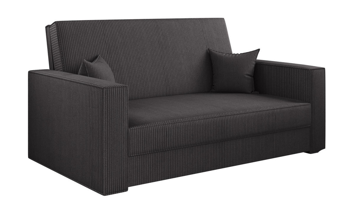 SOFA, Schlaffunktion - America Stoff Poso Dunkelgrau - Dunkelgrau, Holz (137/77/112cm) - Kaiser Möbel