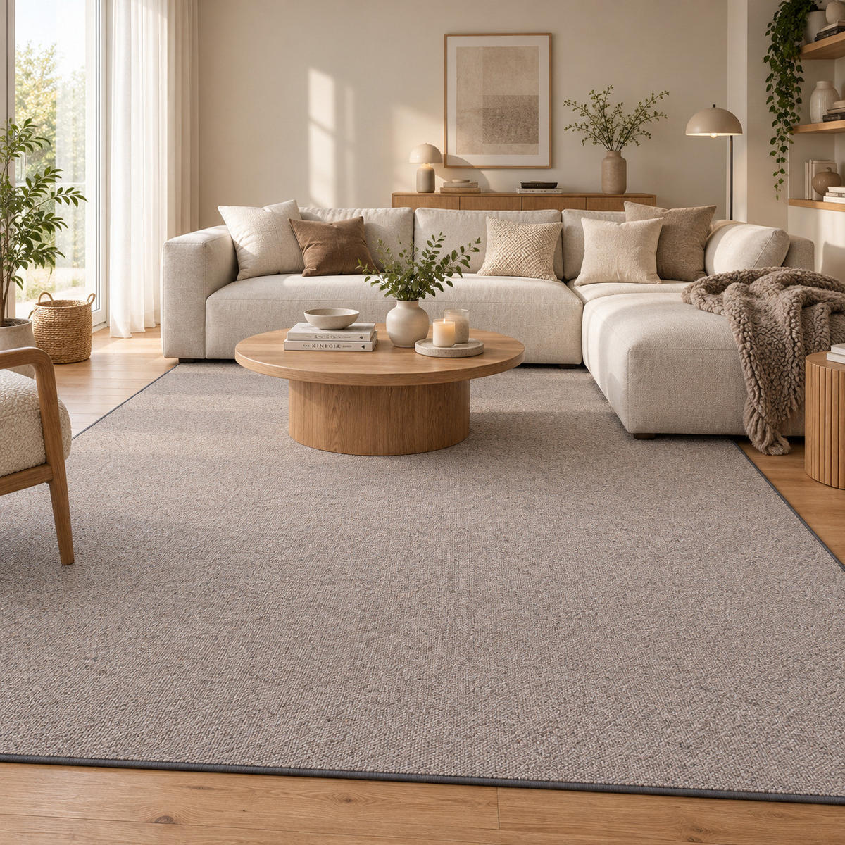 NATUR TEPPICH WOLLE BERBER - Anthrazit, Textil (80/160cm) - Snapstyle