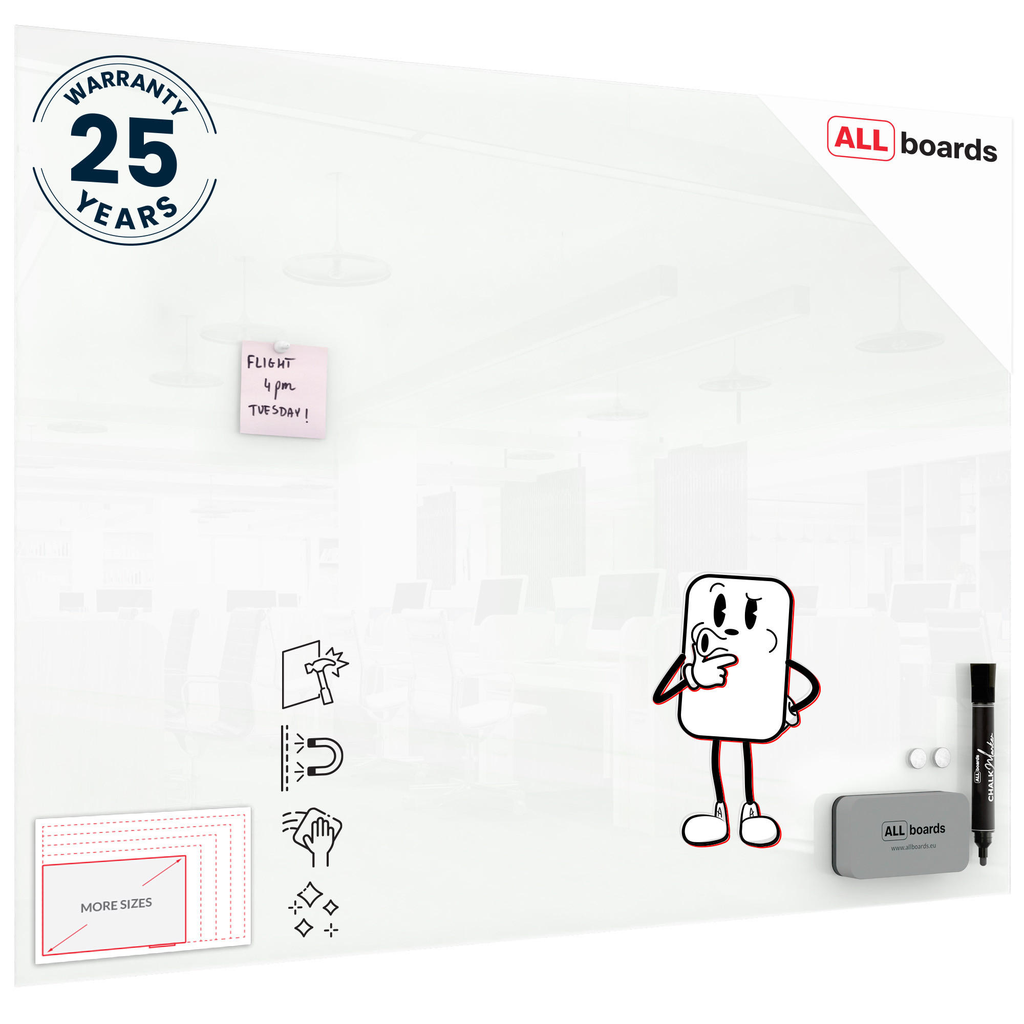 GLASBOARD Weiß 120x90cm - Weiß, Glas (120/90/0.7cm) - ALLboards