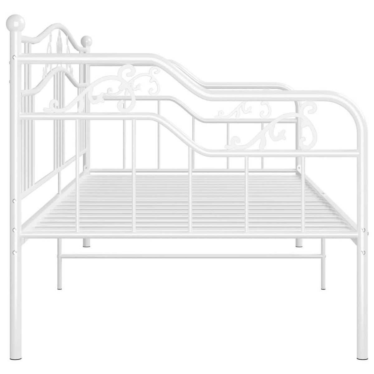SCHLAFSOFA Bettgestell Weiss Metall 90/200 Cm - Weiß, Naturmaterialien (90/200cm) - vidaXL