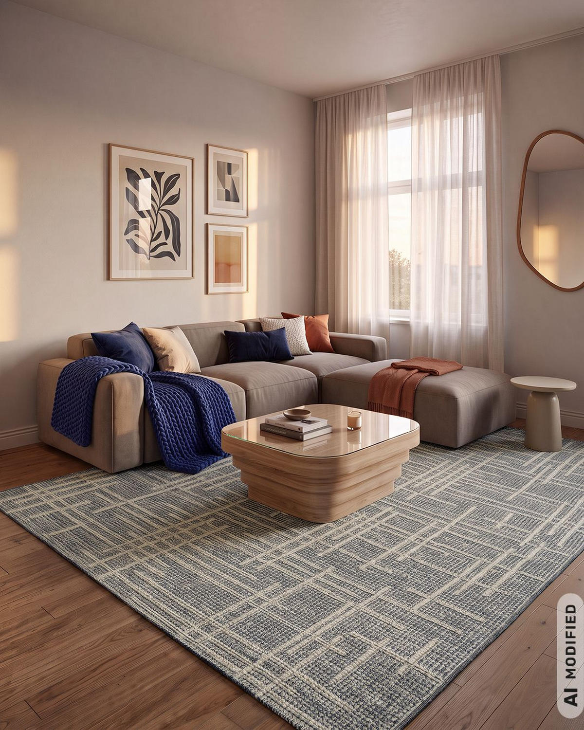 TEPPICH In-& Outdoor Abstrakt 80x150cm Mazovia Cangas Capa Beige Anthrazit Balkon Modern Pflegeleicht Tierfreundlich - Anthrazit, Textil (80/150cm) - Mazovia