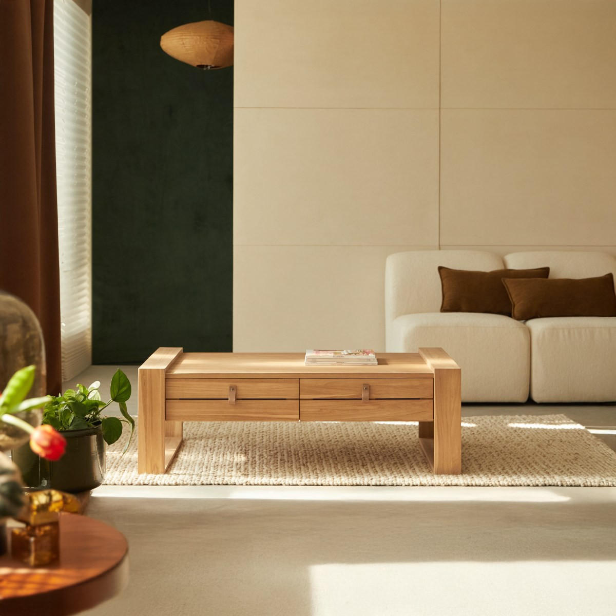 COUCHTISCH Minimalys Natur aus Teak - Naturfarben, Holz (70/120/40cm) - Tikamoon