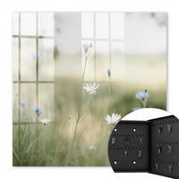 SCHLÜSSELBOX Schwarz 30x30 cm- Türöffnung nach rechts - Zarte Blüten - Beige, Metall (30/30/5cm) - TULUP