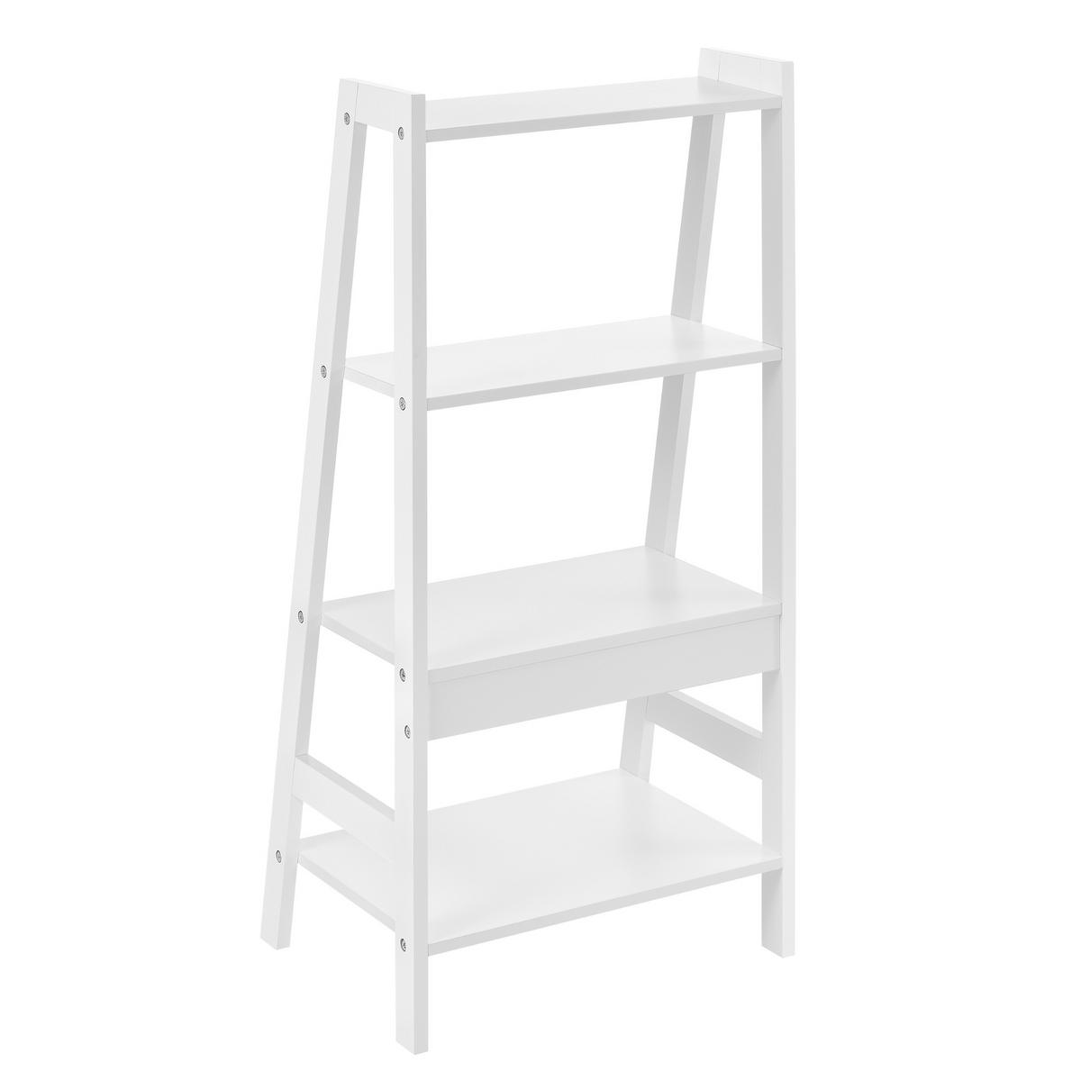 LEITERREGAL - Weiß, Holzwerkstoff (43/90/32cm) - [en.casa]