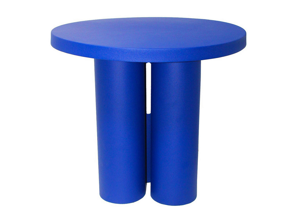 BEISTELLTISCH - 50.5 cmcm x 50.5 cmcm - Metall - Blau - TANIYA - Blau, Metall (50.5/50.5/46.5cm) - Vente-Unique