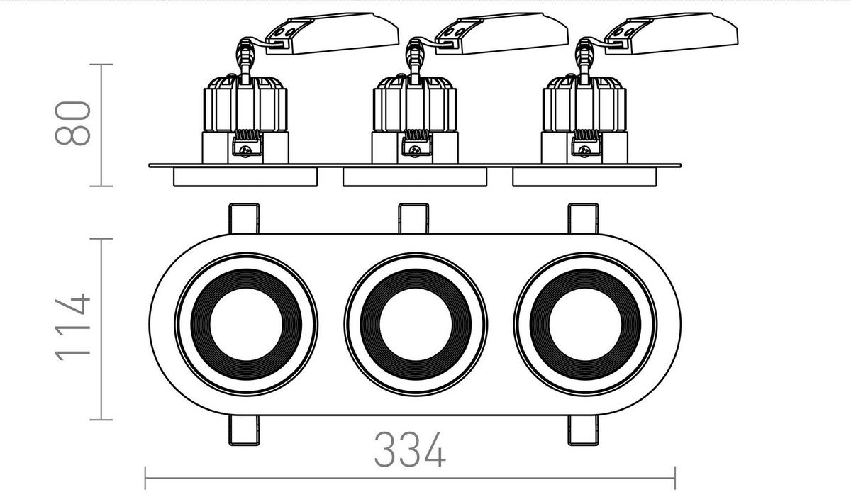 EINBAULEUCHTE SHARM R III braun/perlgold 30 W - Goldfarben, Metall (33.5/115/15cm) - Rendl