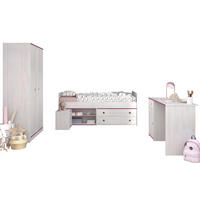KINDERZIMMER-SET 4-tlg. Parisot Smoozy 26b Holzdekor Kiefer Weiß/Pink - Pink/Weiß, Kunststoff (100/1/200cm) - 58aufmkessel
