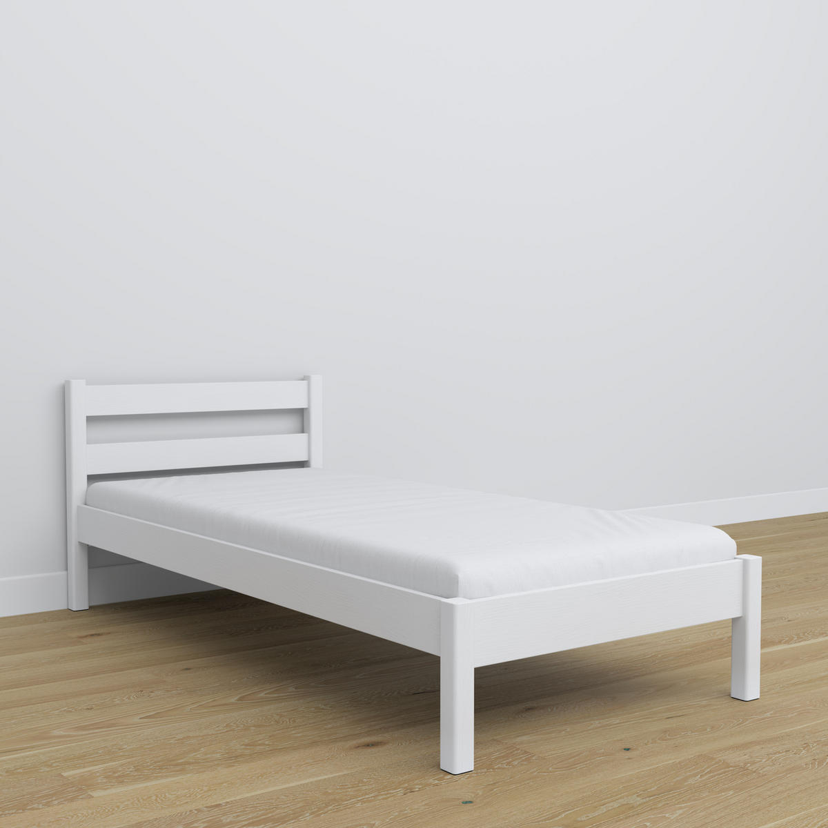 BETT N01 Weiß 80/190 - Weiß, Naturmaterialien/Holz (80/190cm) - N-Wood
