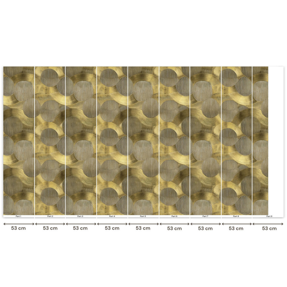 TAPETE - Modern - Geometrisch - Gold - 450x240 cm - Goldfarben, Papier (450/240cm) - OnlyWow