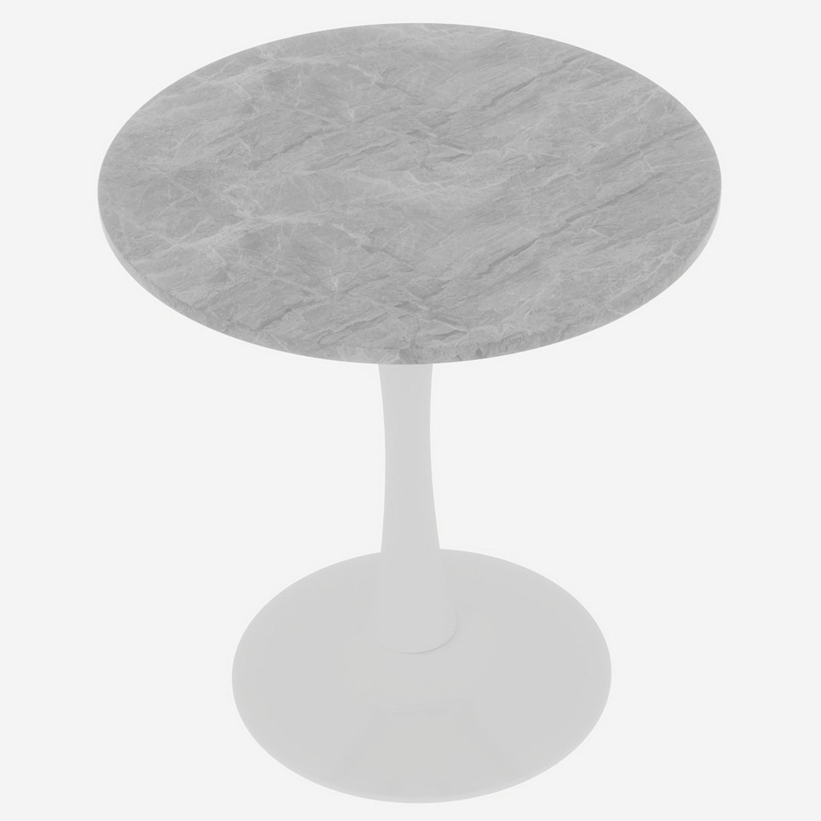 COUCHTISCH 70 cm rund in Weiß mit Marmor-Optik Hellgrau - Grau, Stein (70/70/72cm)