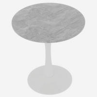 COUCHTISCH 70 cm rund in Weiß mit Marmor-Optik Hellgrau - Grau, Stein (70/70/72cm)