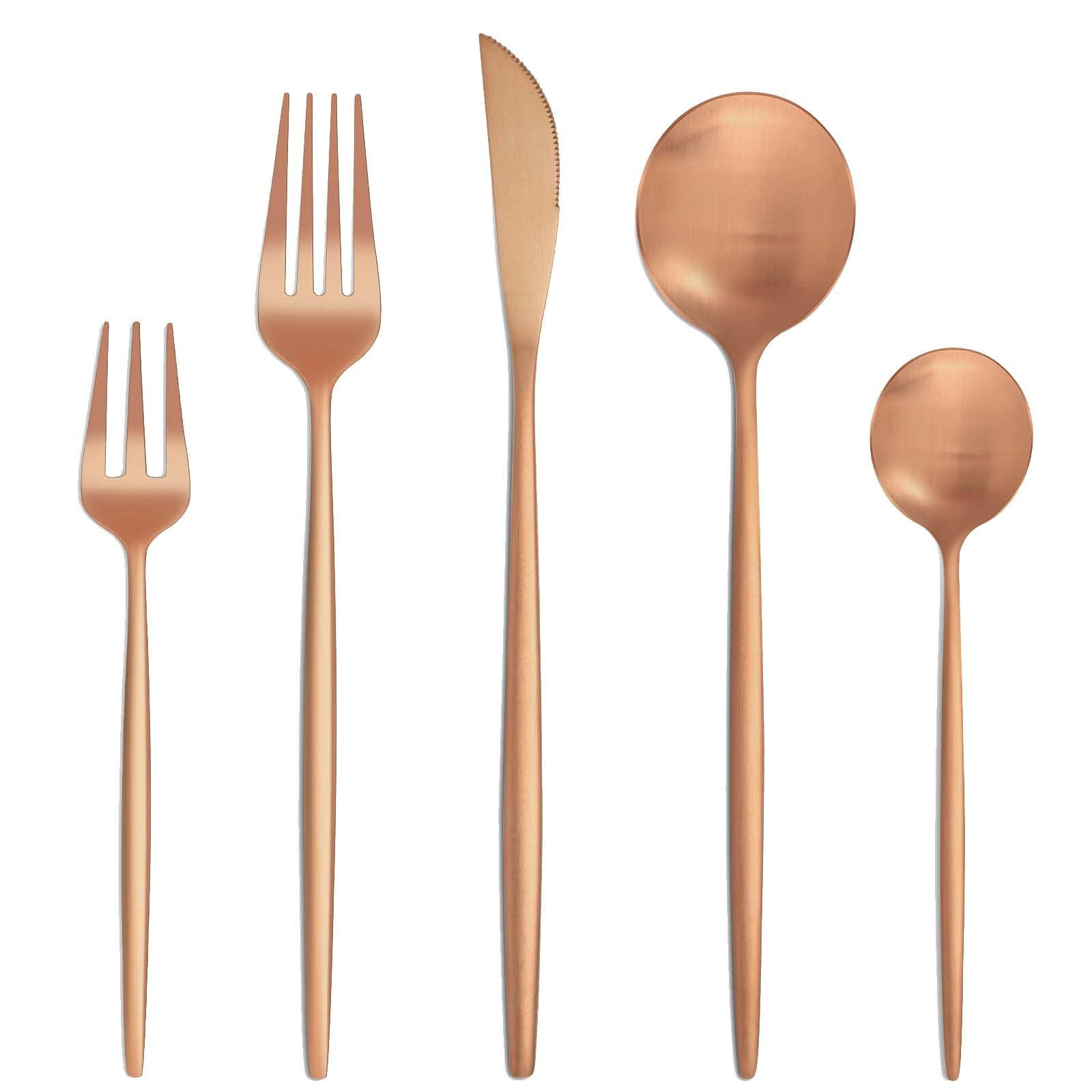 BESTECKSET 6 Personen 30-teilig Edelstahl, Spülmaschinenfest - Roségold, Metall - Kaket