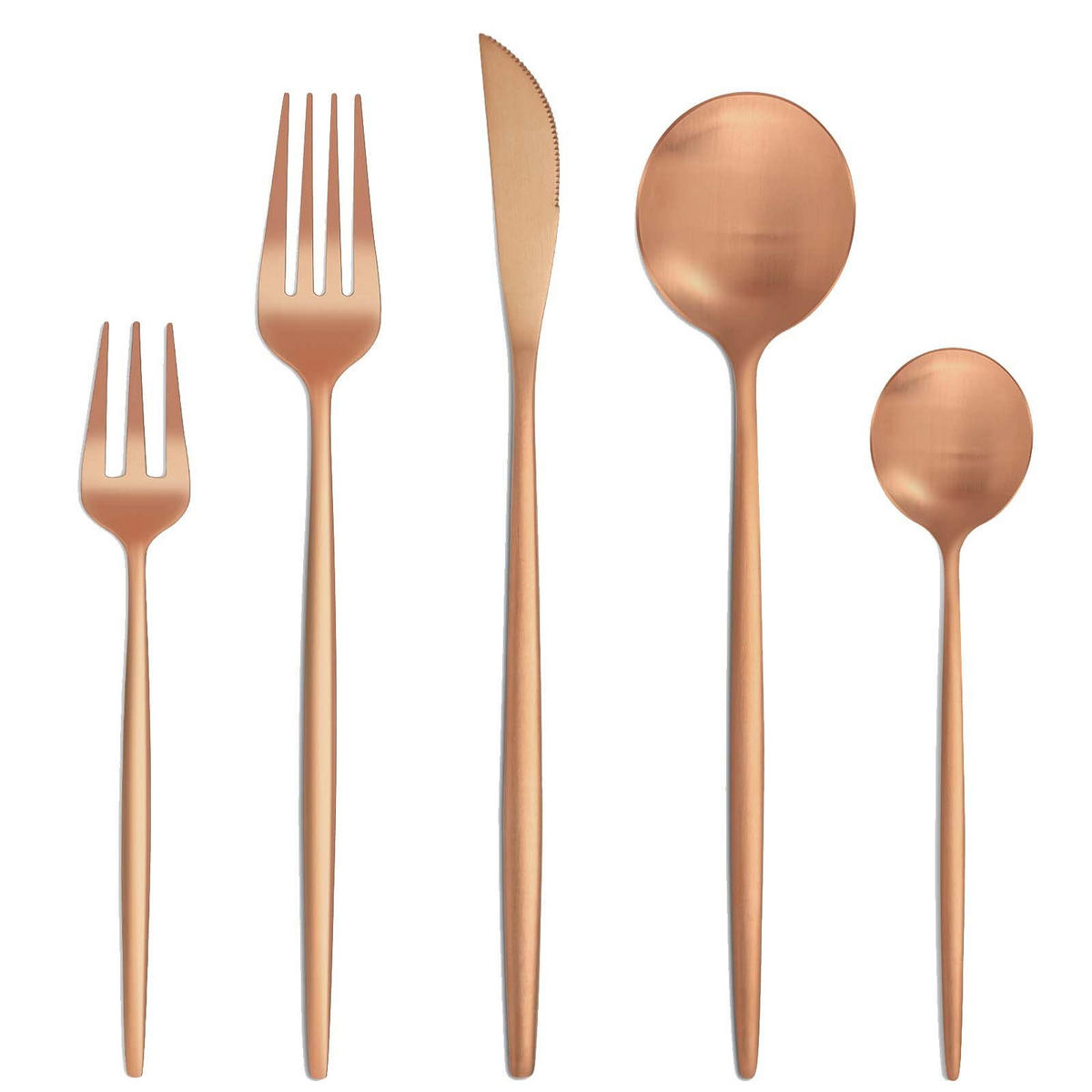 BESTECKSET 6 Personen 30-teilig Edelstahl, Spülmaschinenfest - Roségold, Metall - Kaket