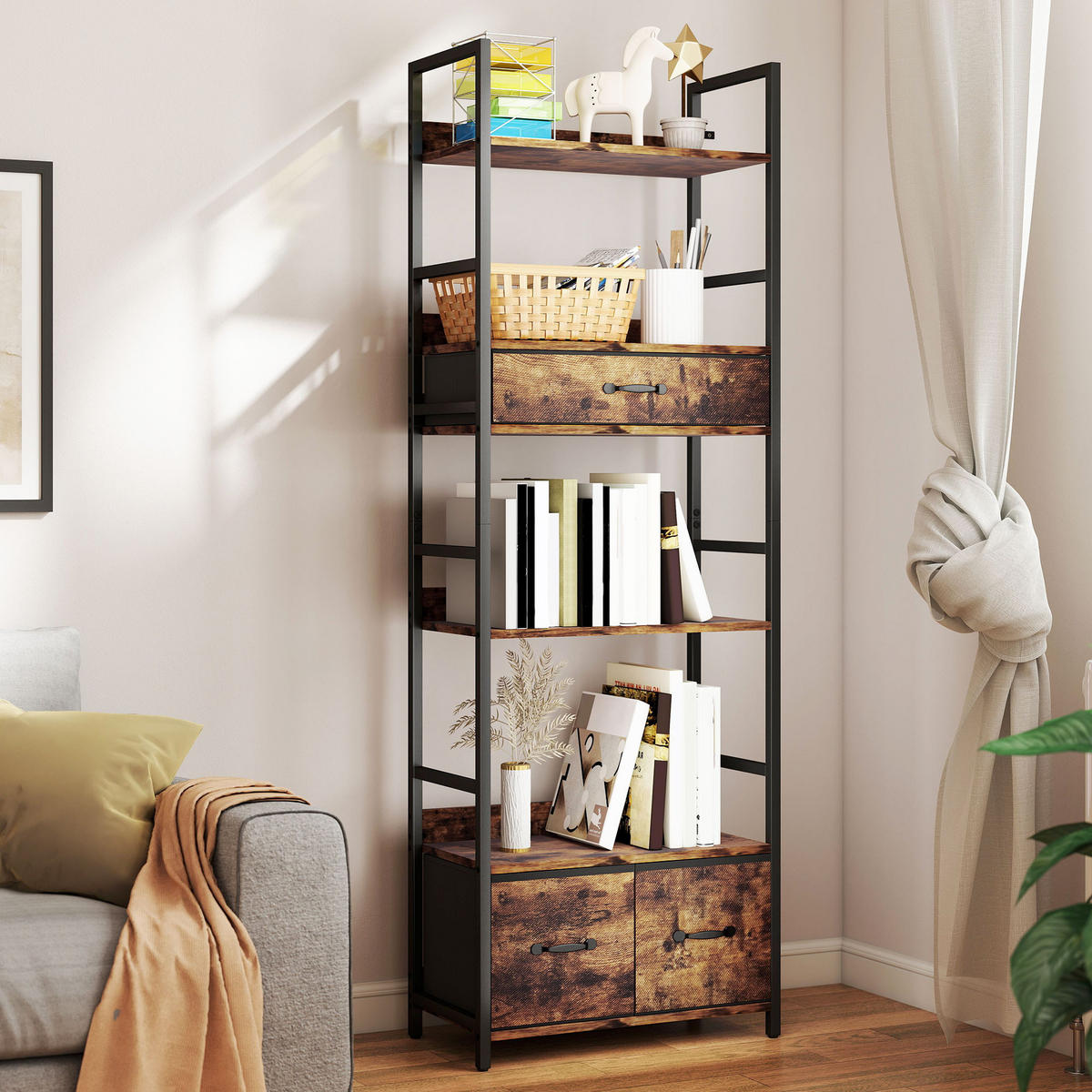BÜCHERREGAL 60/30/176 cm Braun - Braun, Karton (60/176/30cm)