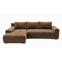 ECKSOFA Ovia mit Bettkasten und Schlaffunktion, Bouclé-Stoff in L-Form - Braun, Textil (270/185cm)