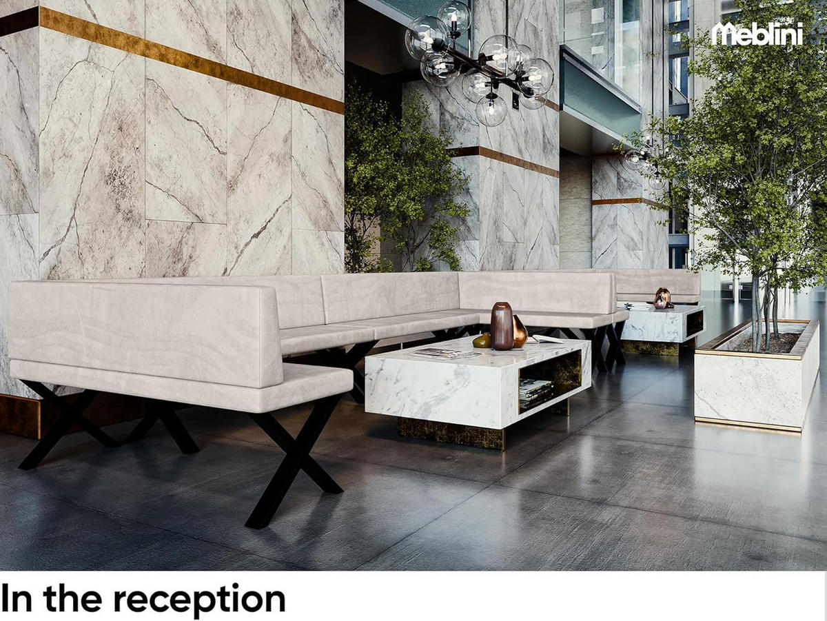 ECKBANK TONI_X - Beige, Textil (142/196cm) - Meblini