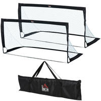 FUSSBALLTOR DE-10388 2er Set faltbar 183x90x90 cm Schwarz - Schwarz, Metall (90/183cm) - ComfortXL