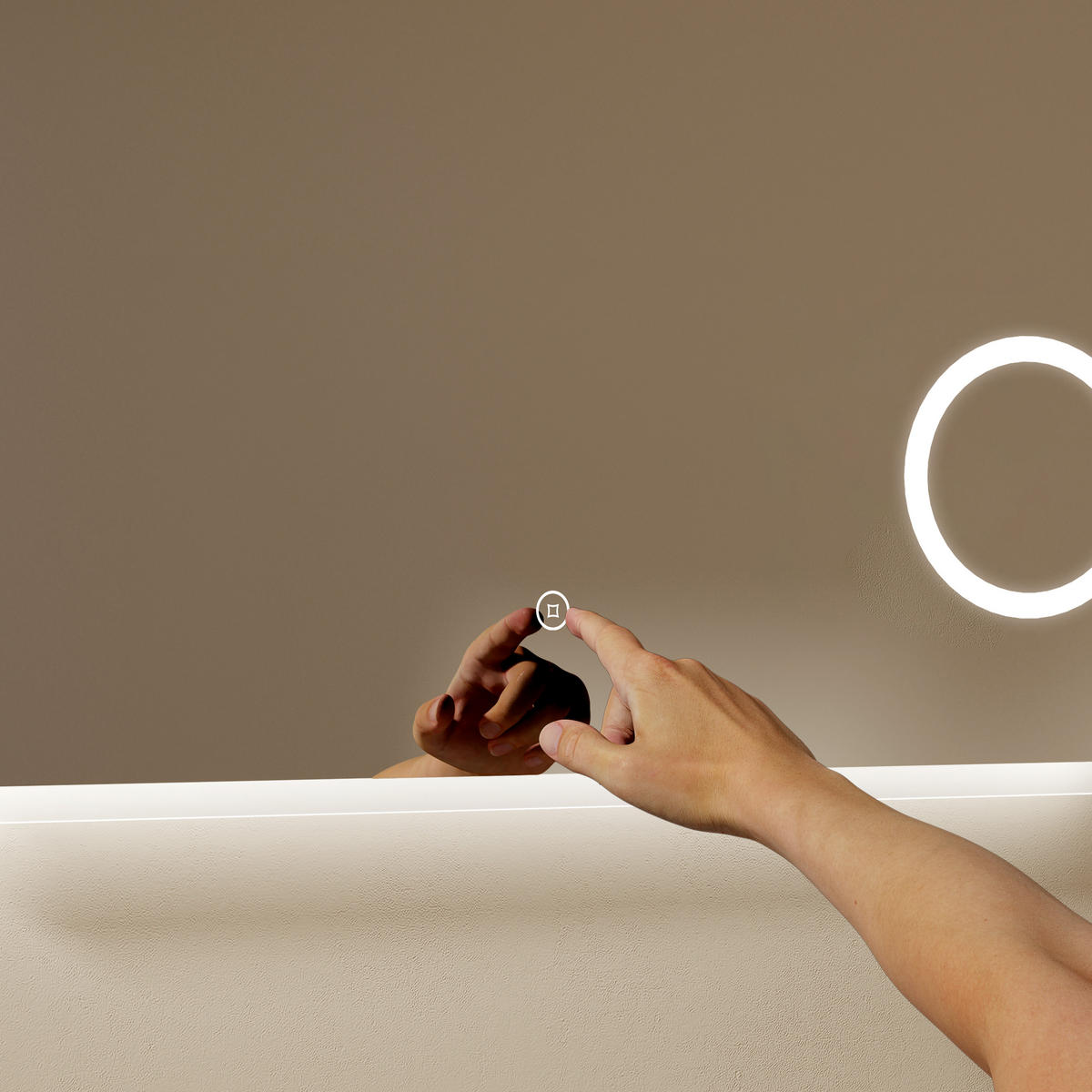 BADSPIEGEL mit Beleuchtung mit Integriertem Schminkspiegel 120/60 cm - Weiß, Glas (60/3.5/120cm) - EMKE