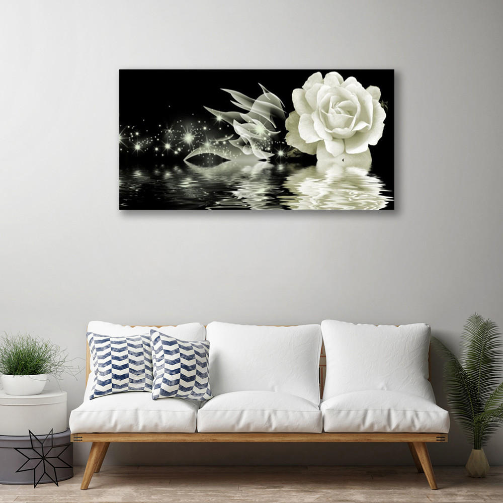 LEINWANDBILD 100x50 cm Magische Rosenblume - Schwarz, Textil (100/4cm) - TULUP