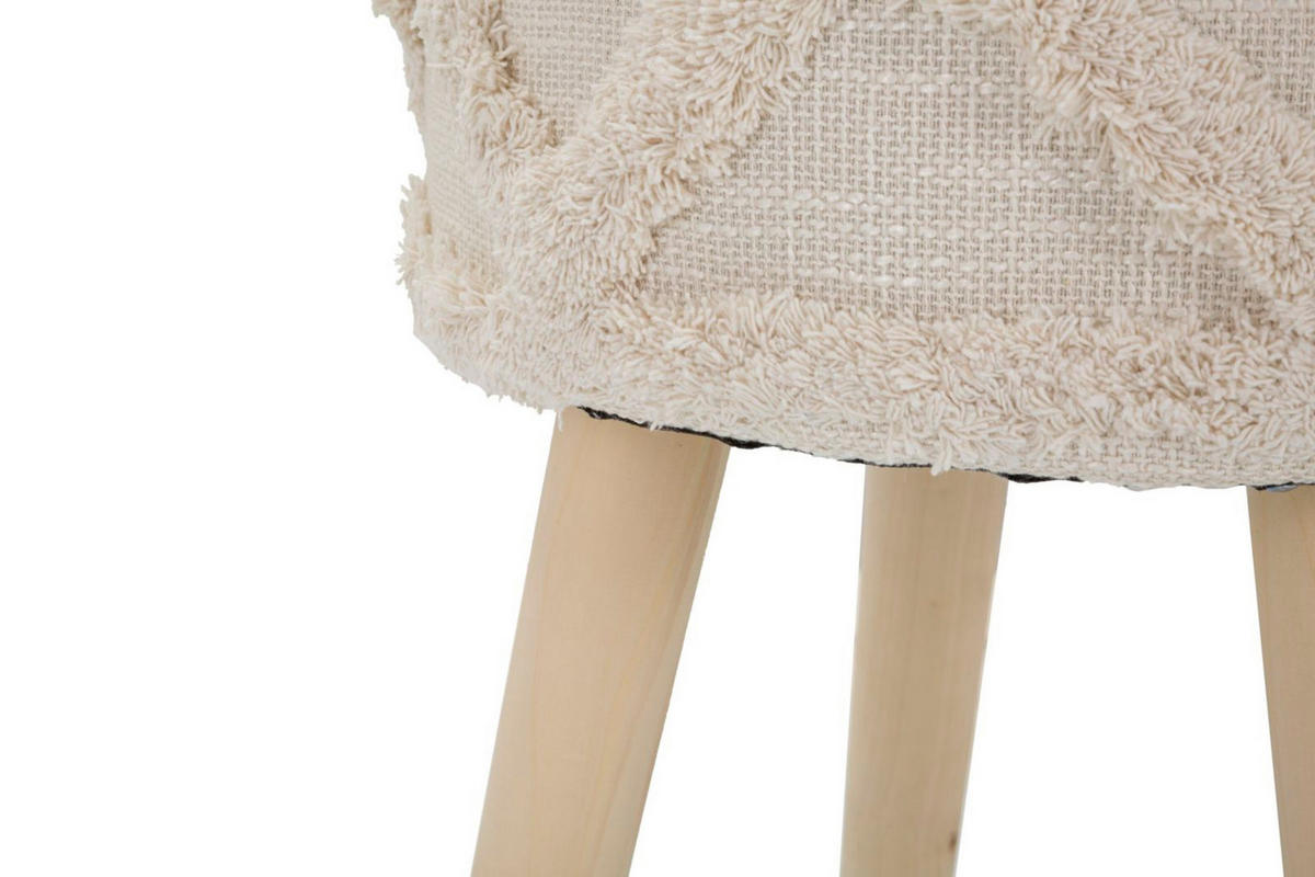 HOCKER im Boho-Stil 32/32/41 cm - Beige, Holz (32/41/32cm) - Mauro Ferretti