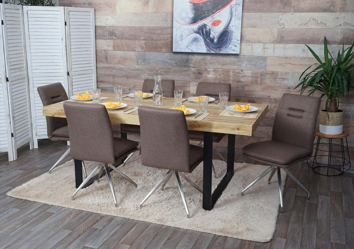 ESSZIMMERSTUHL Braun 6er-Set - Braun, Textil (47/90/60cm) - MCW