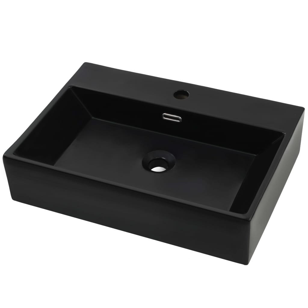 WASCHBECKEN Labounty 60.5/42.5/14.5 cm - Schwarz, Keramik (60.5/14.5/42.5cm) - Nettlife