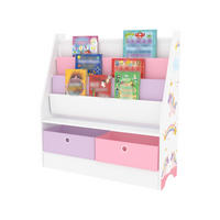 KINDERREGAL Neda - Lila/Weiß, Holzwerkstoff/Textil (71/74/23cm) - [en.casa]