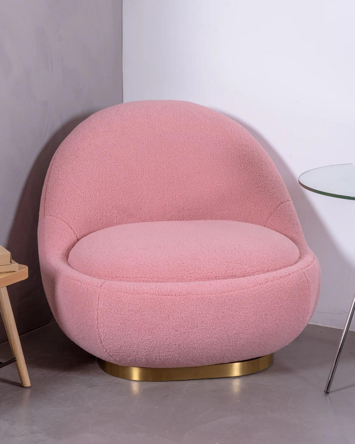 DREHSESSEL Baumwolle Pink - Pink, Textil (81/72/88cm) - Nest Dream