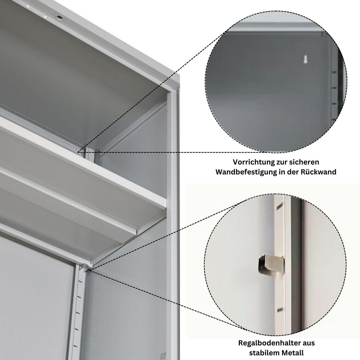 STAHLSCHRANK Bee mit 6 lackierten Fachböden 195x92x60 cm Korpusfarbe Lichtgrau Frontfarbe Enzianblau - Blau, Metall (92/195/60cm)
