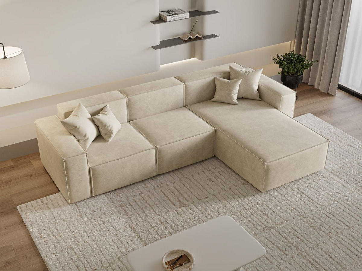 ECKSOFA Arizona Beige Rechts - Beige, Holz/Textil (265/180cm) - Graingold