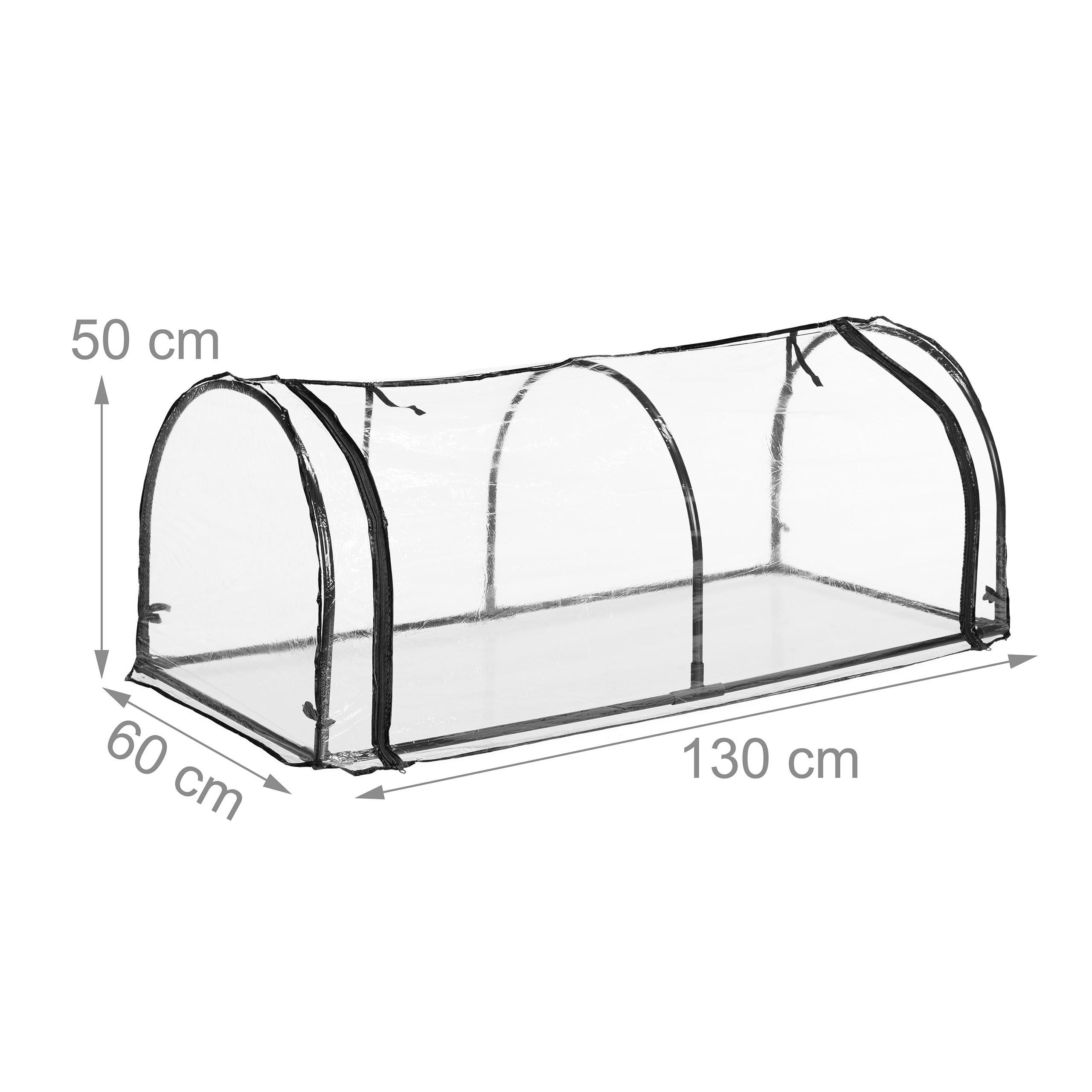 Thumbnail - Relaxdays Folienfrühbeet, Transparent, Metall, 130x50x60 cm, Gartenzubehör, Hochbeete