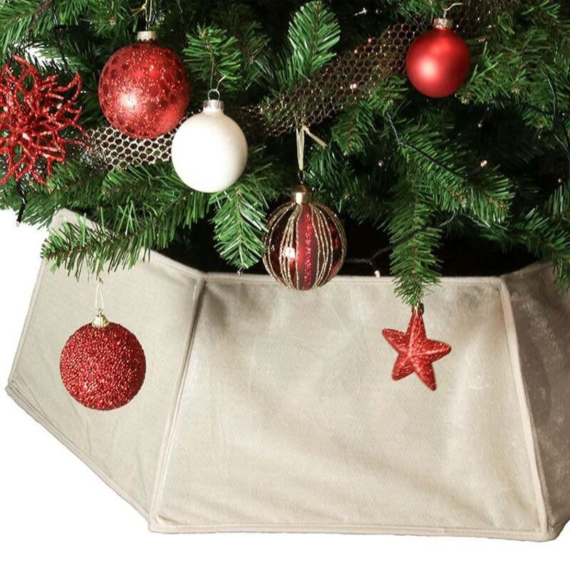UNIQUE Living - Zita Weihnachtsbaumrock - 40x25cm - Weiß - Weiß, Textil (40cm) - Unique Living