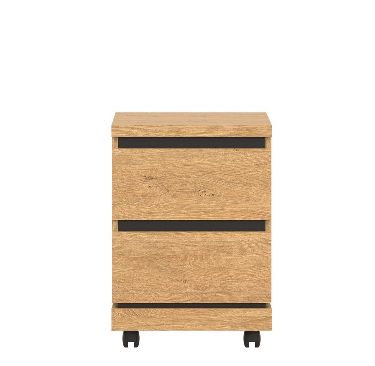 JUGENDZIMMER Art Set A - Steineiche / Schwarz 4-tlg. - Eichefarben/Schwarz, Holzwerkstoff/Kunststoff (92/197/54cm) - QMM TraumMöbel