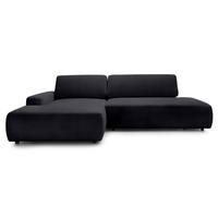 ECKSOFA Bamby Schwarz 276 cm - Schwarz, Textil (276/82/164cm) - Pillovely