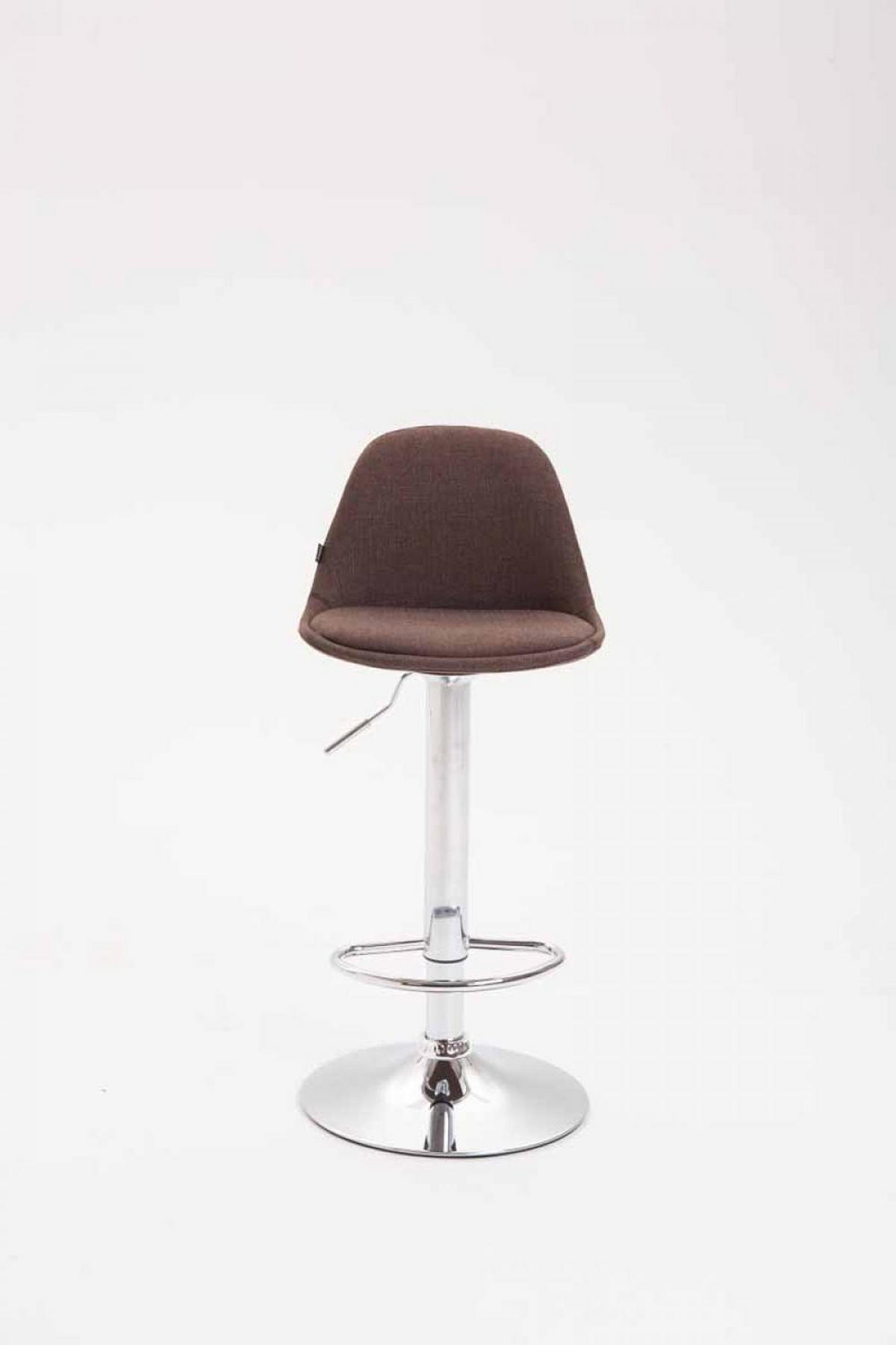 BARHOCKER Stoff braun - Chromfarben/Braun, Textil/Metall (39/82/43cm) - CLP