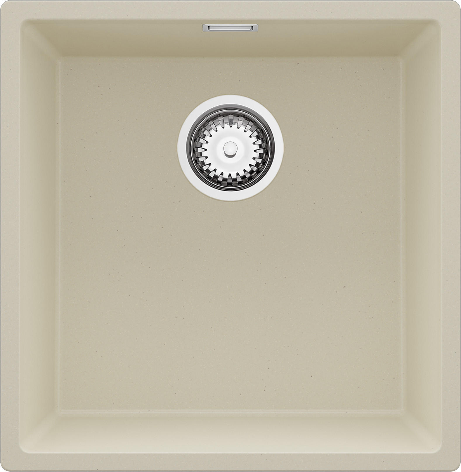 UNTERBAUSPÜLE GRANIT London, 2-er set Beige 46/47 cm 1 Becken + Ablauf-Set ab 50er Unterschrank - Chromfarben/Beige, Kunststoff (46/20/47cm) - Primagran