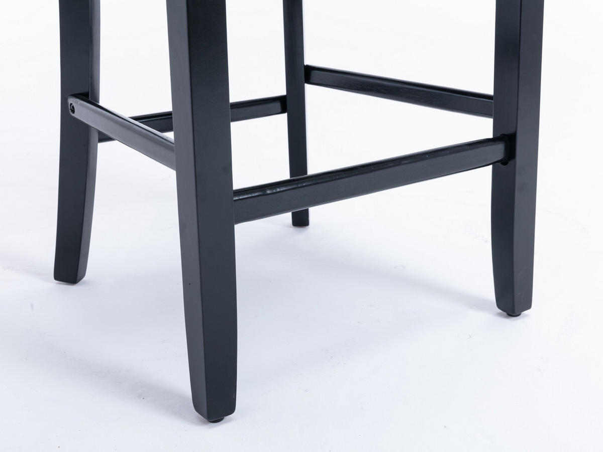 BARHOCKER 2er-Set aus Samt mit Holzbeinen, Schwarz - Schwarz, Textil (60/103/50cm)