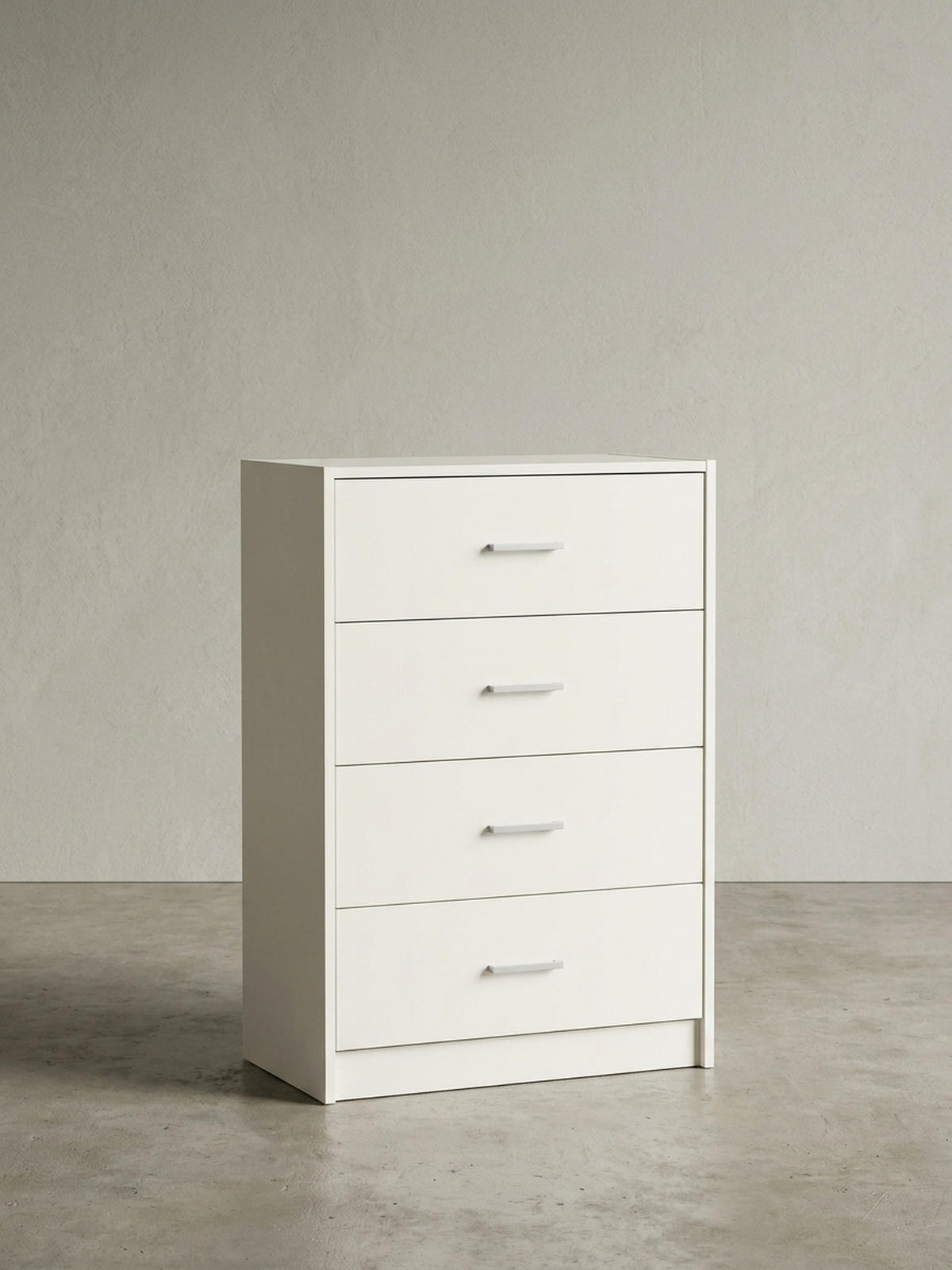 KOMMODE – Hochglanz, 4 Schubladen - Weiß, Holz/Metall (60/90/30cm) - KADIMA DESIGN