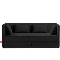 JUGENDBETT ROTI Einzelbett mit Bettkasten, 90x200cm, Bett mit Bonellmatratze, mit Rückenlehne - Schwarz, Holz/Holzwerkstoff (92/200cm) - KONSIMO®
