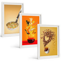 BILDER SET 3er Set - 40x60 cm Weißer Rahmen - Küchenthemen - Weiß, Kunststoff (40/60cm) - TULUP