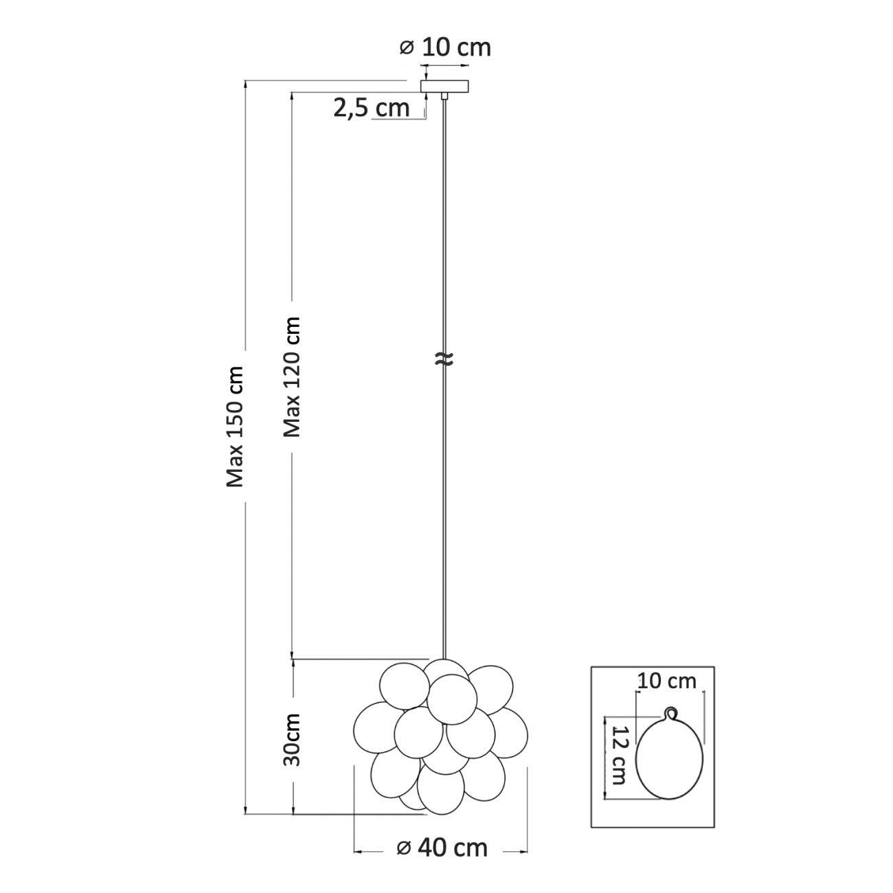 HÄNGELEUCHTE Bartali, Weiß/Silber, 30cm - Silberfarben, Glas (30/40/30cm) - KOSILUM