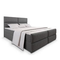 BOXBETT MULEN 180x200 cm mit Matratze und Topper - Grau - Grau, Holz (180/200cm) - MASSENO