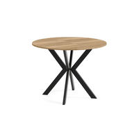 ESSTISCH EVO - Hellbraun/Schwarz, Holzwerkstoff/Metall (90/90/76cm) - Meblini