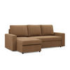 ECKSOFA Neo mit gerader Armlehnen cappuccino - Cappuccino, Textil (231/140cm) - SIMKAM Furniture