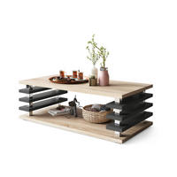 COUCHTISCH rechteckig Sonoma Eiche Anthrazit Ablage 120/40/60 cm - Anthrazit/Sonoma Eiche, Holzwerkstoff (60/120/40cm) - designimpex