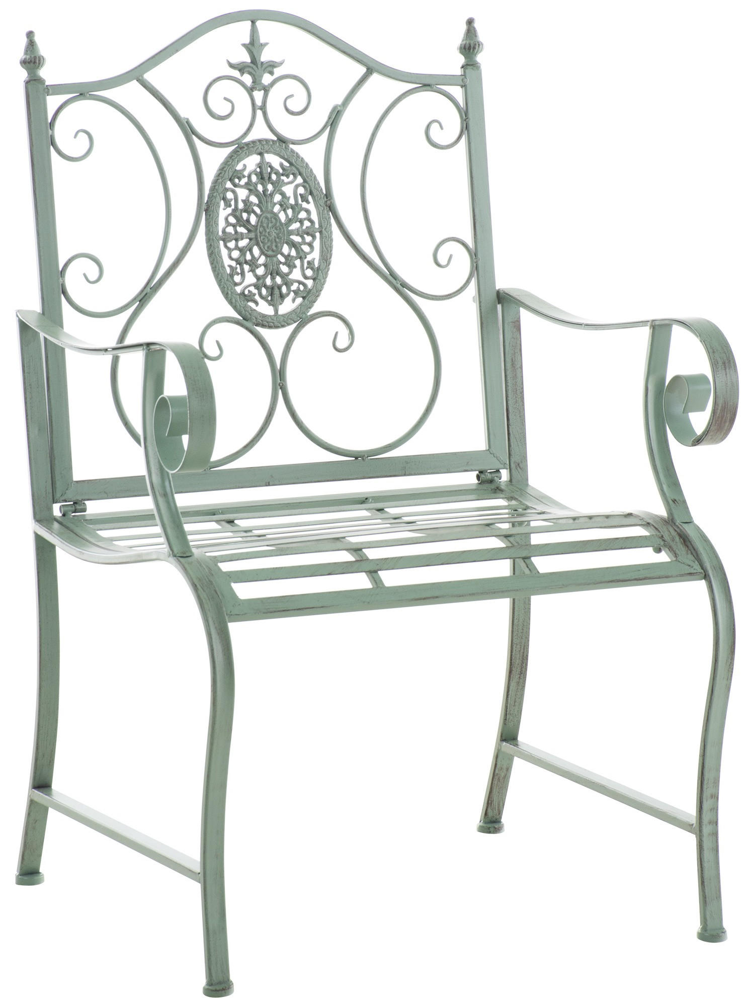 GARTENSTUHL Metall Antik-Grün - Grün, Metall (62/94/53cm) - CLP