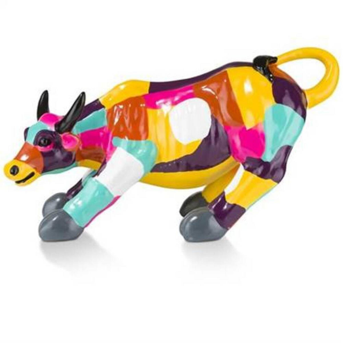 DEKOSTATUE – Kämpfender Bulle Skulptur / Stierfigur 90×24×39 cm, Moderne Dekofigur für Wohnung, Wohnzimmer, Tisch- & Regaldekoration - Multicolor, Naturmaterialien/Stein (24/39/90cm) - COCOMaison